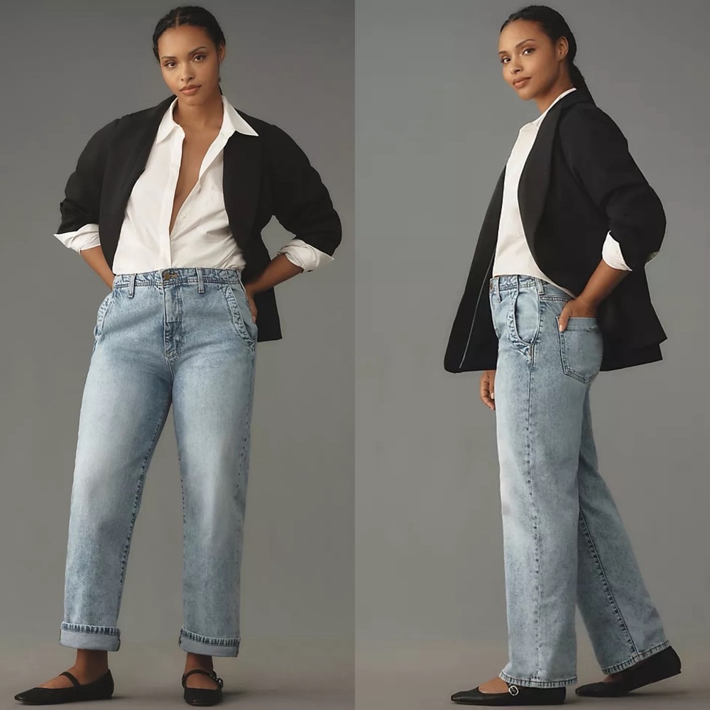 Anthropologie Pilcro The Lonnie Cuffed High-Rise Crop Jeans